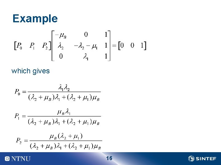 Example which gives 16 