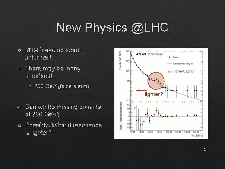 New Physics @LHC Must leave no stone unturned! There may be many surprises! 750