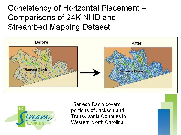 Consistency of Horizontal Placement – Comparisons of 24 K NHD and Streambed Mapping Dataset