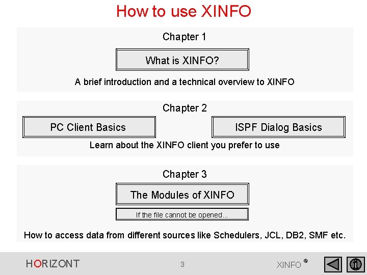 How to use XINFO Chapter 1 What is XINFO? A brief introduction and a How to use XINFO Chapter 1 What is XINFO? A brief introduction and a