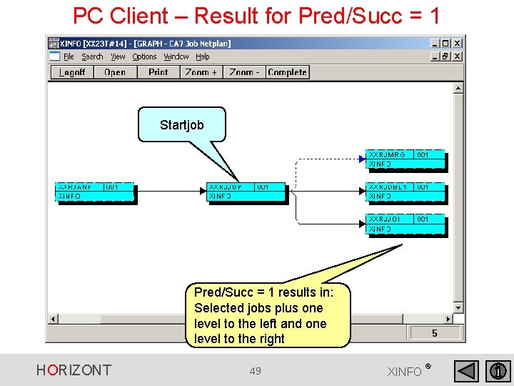 PC Client – Result for Pred/Succ = 1 Startjob Pred/Succ = 1 results in: PC Client – Result for Pred/Succ = 1 Startjob Pred/Succ = 1 results in: