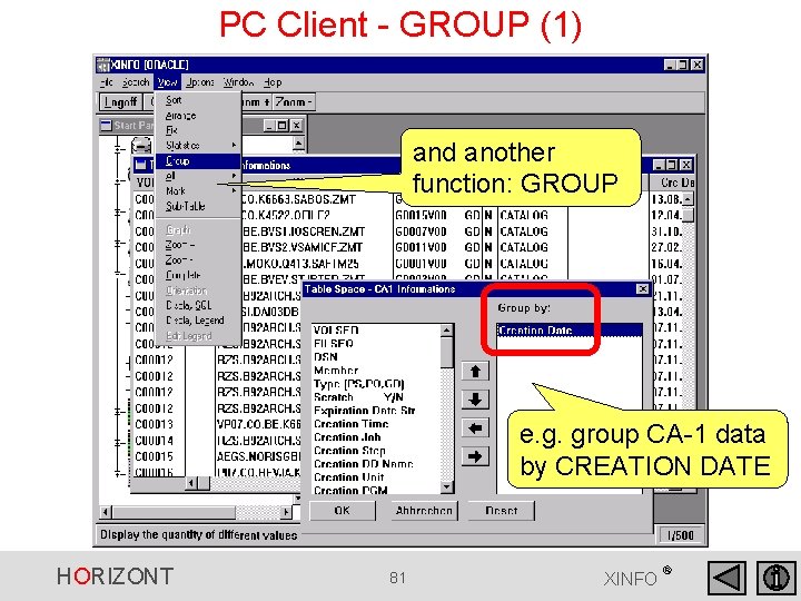 PC Client - GROUP (1) and another function: GROUP e. g. group CA-1 data PC Client - GROUP (1) and another function: GROUP e. g. group CA-1 data