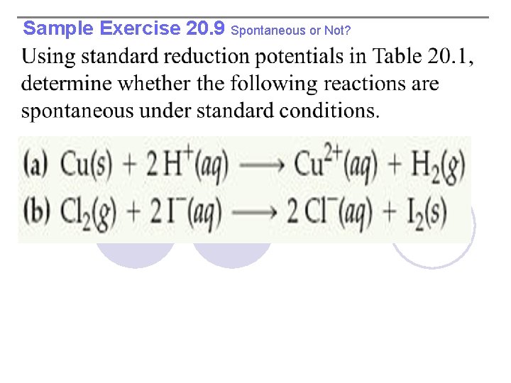 Sample Exercise 20. 9 Spontaneous or Not? 