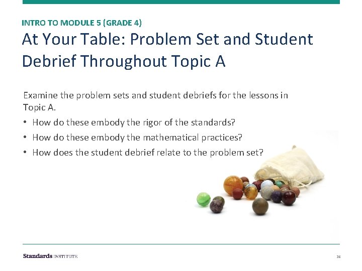 INTRO TO MODULE 5 (GRADE 4) At Your Table: Problem Set and Student Debrief