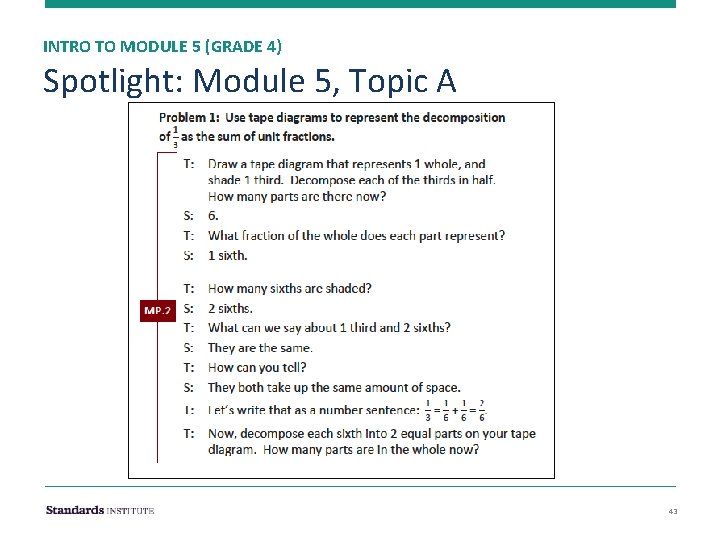 INTRO TO MODULE 5 (GRADE 4) Spotlight: Module 5, Topic A 43 