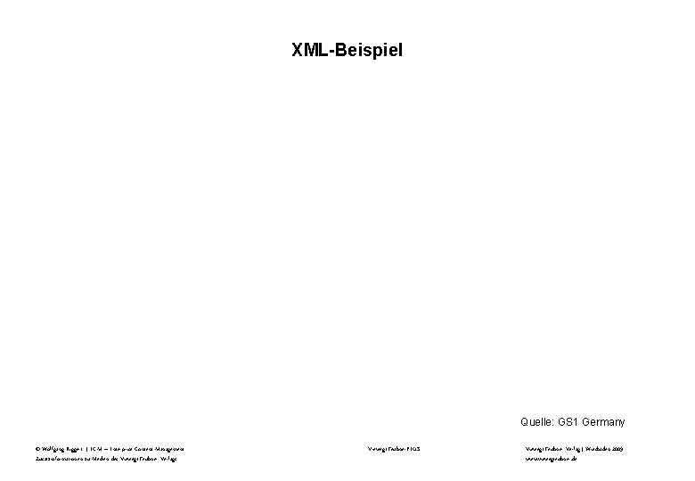 XML-Beispiel Quelle: GS 1 Germany © Wolfgang Riggert | ECM – Enterprise Content Management