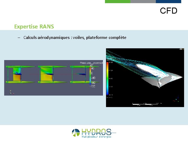 CFD Expertise RANS – Calculs aérodynamiques : voiles, plateforme complète 