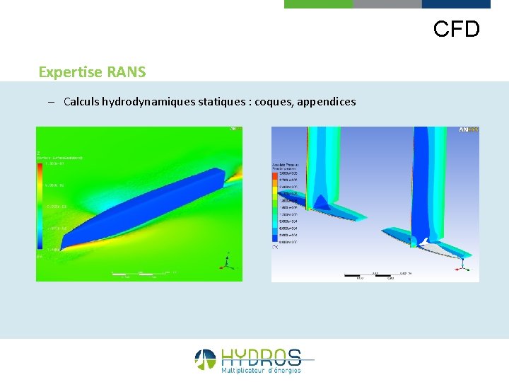 CFD Expertise RANS – Calculs hydrodynamiques statiques : coques, appendices 