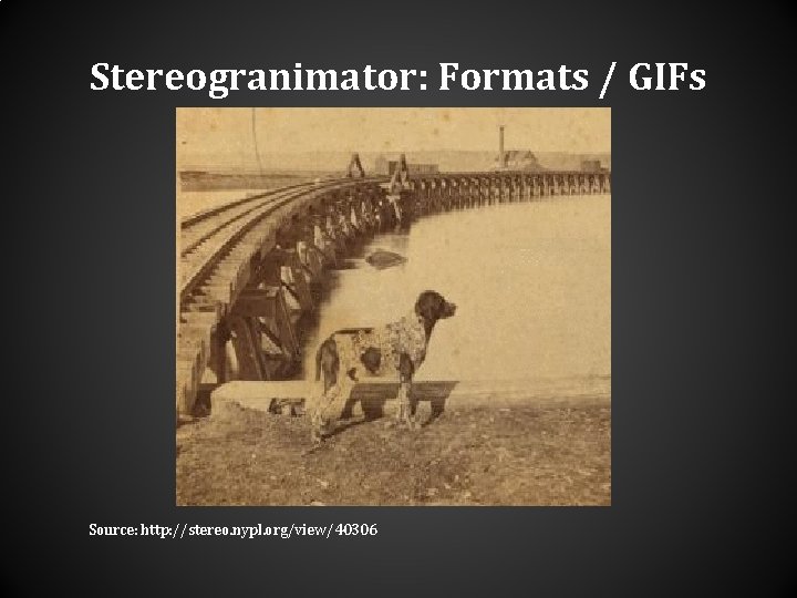 Stereogranimator: Formats / GIFs Source: http: //stereo. nypl. org/view/40306 Stereogranimator: Formats / GIFs Source: http: //stereo. nypl. org/view/40306