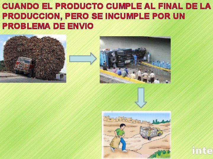 CUANDO EL PRODUCTO CUMPLE AL FINAL DE LA PRODUCCION, PERO SE INCUMPLE POR UN