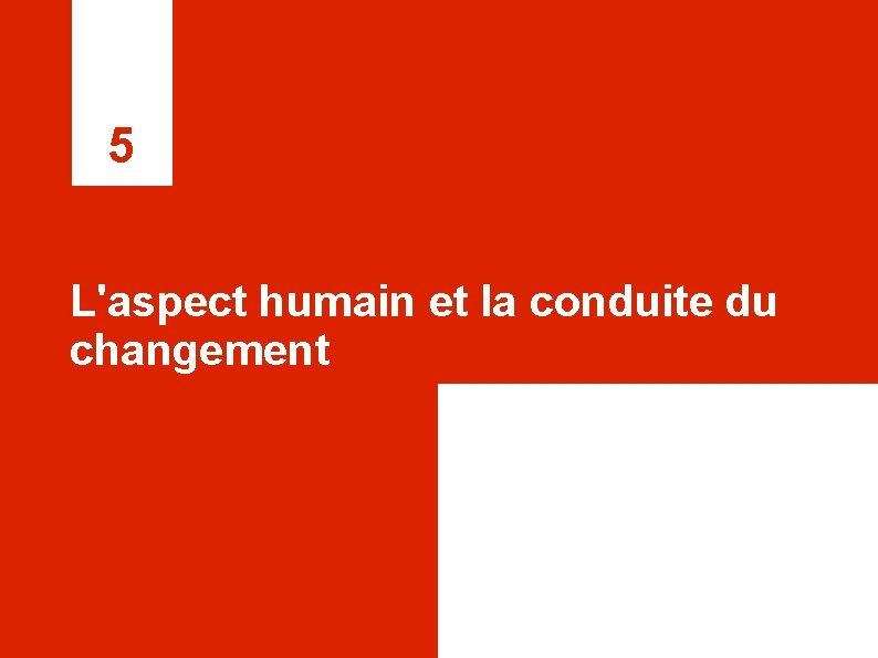 5 L'aspect humain et la conduite du changement 