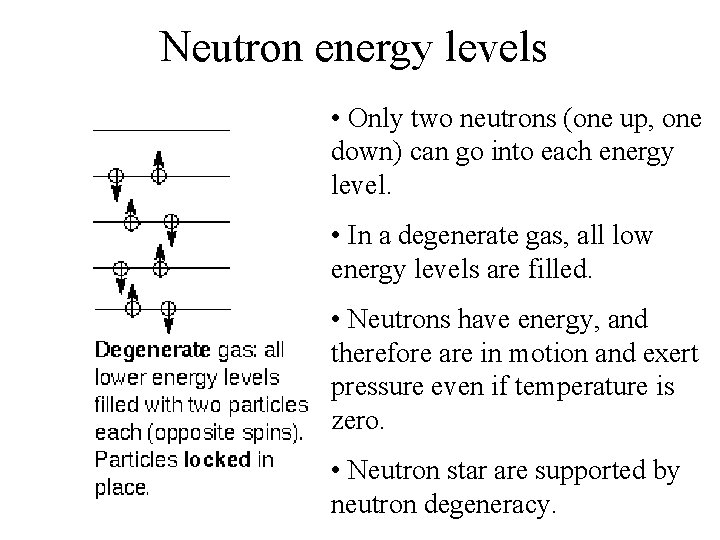 Neutron energy levels • Only two neutrons (one up, one down) can go into