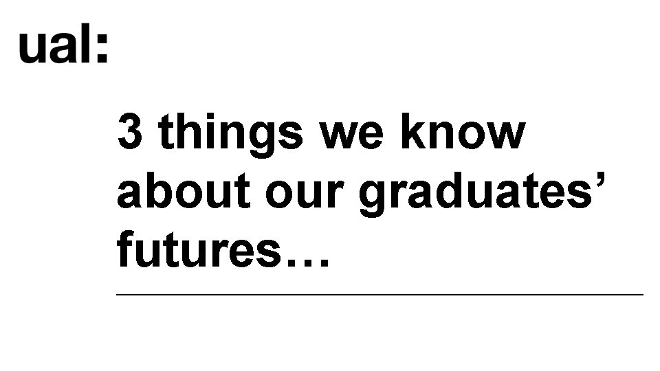 3 things we know about our graduates’ futures… 