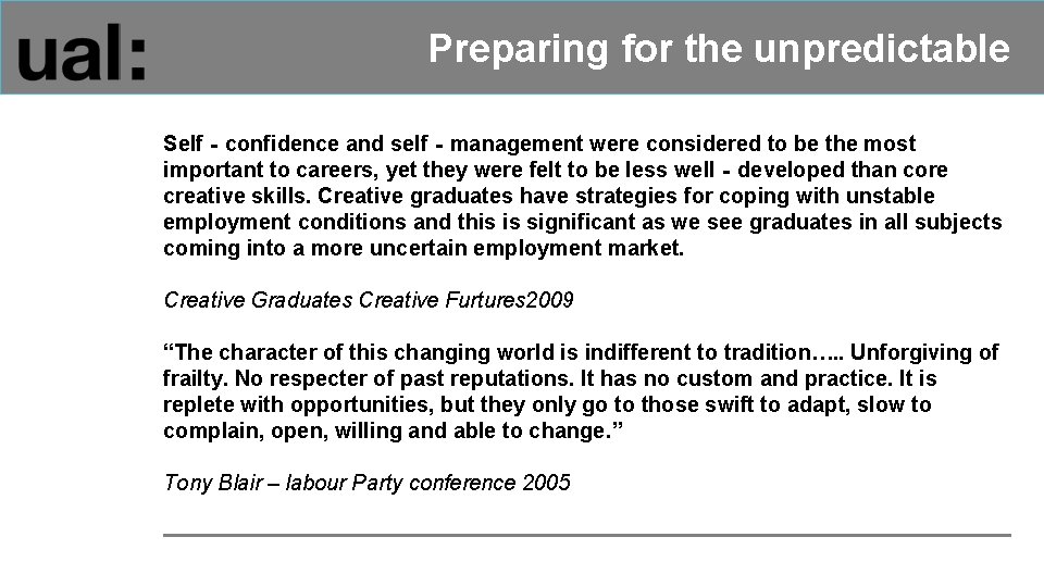 Preparing for the unpredictable Self‐confidence and self‐management were considered to be the most important