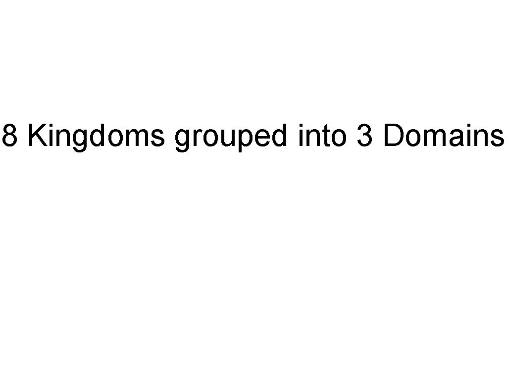 8 Kingdoms grouped into 3 Domains 