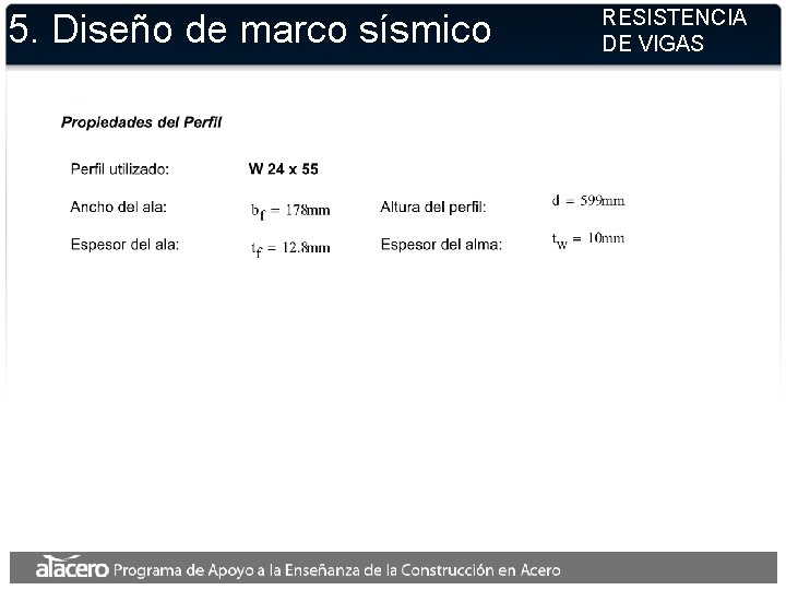 5. Diseño de marco sísmico RESISTENCIA DE VIGAS 