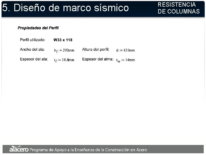 5. Diseño de marco sísmico RESISTENCIA DE COLUMNAS 