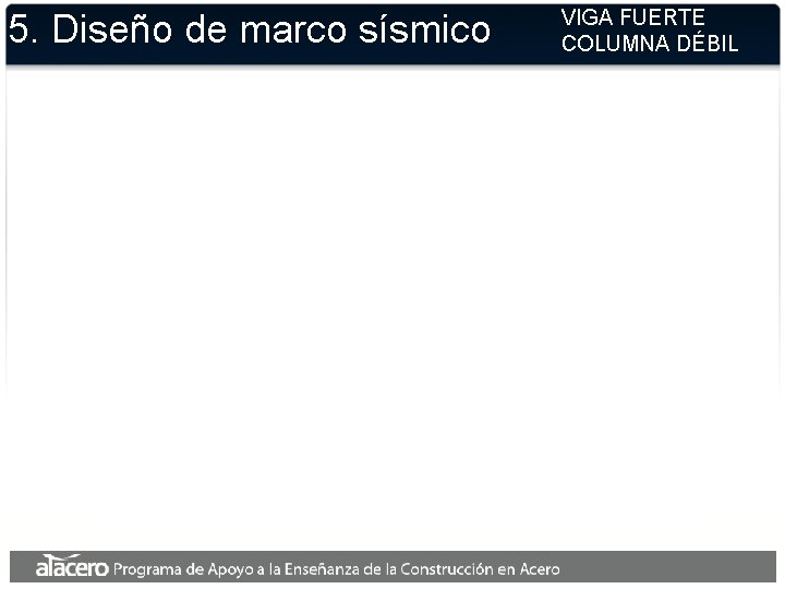 5. Diseño de marco sísmico VIGA FUERTE COLUMNA DÉBIL 
