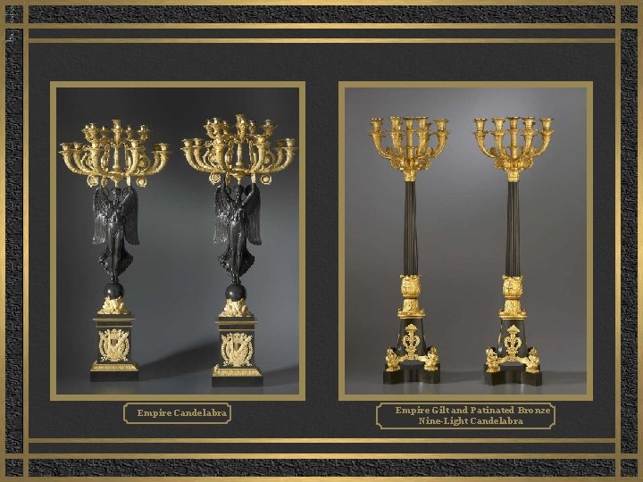 Empire Candelabra Empire Gilt and Patinated Bronze Nine-Light Candelabra 