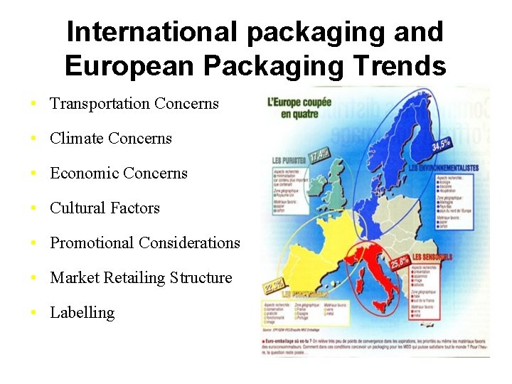 International packaging and European Packaging Trends • Transportation Concerns • Climate Concerns • Economic