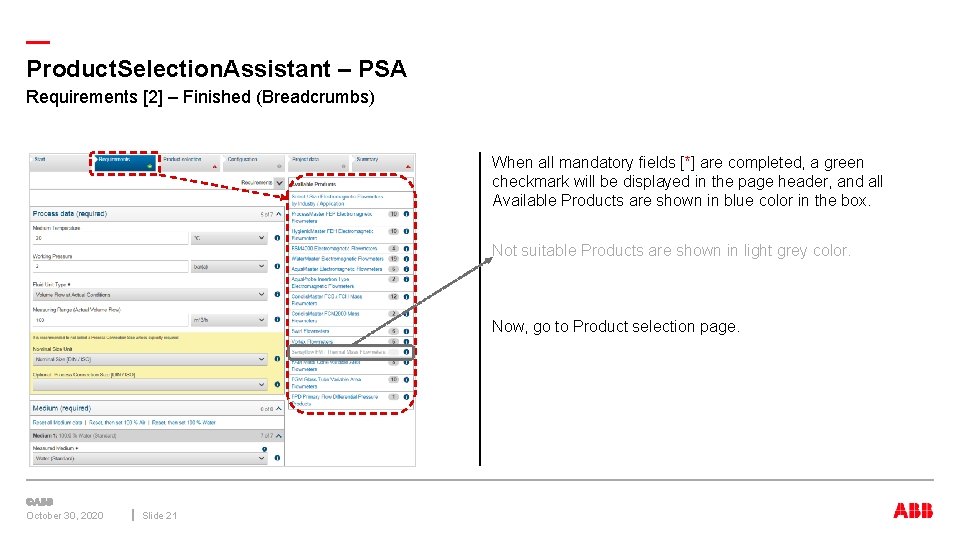 — Product. Selection. Assistant – PSA Requirements [2] – Finished (Breadcrumbs) When all mandatory