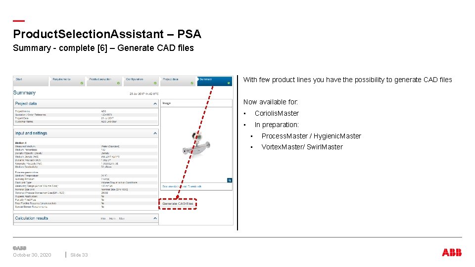— Product. Selection. Assistant – PSA Summary - complete [6] – Generate CAD files