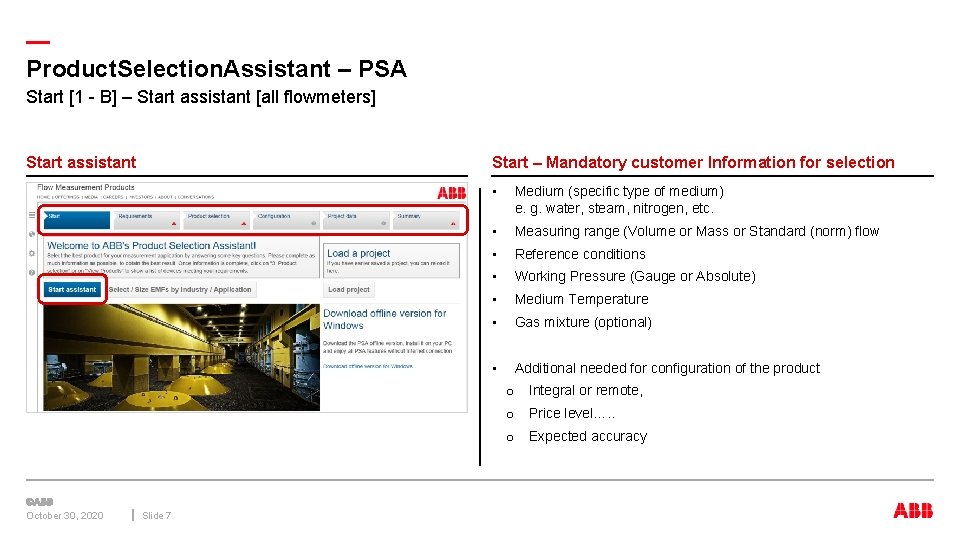 — Product. Selection. Assistant – PSA Start [1 - B] – Start assistant [all