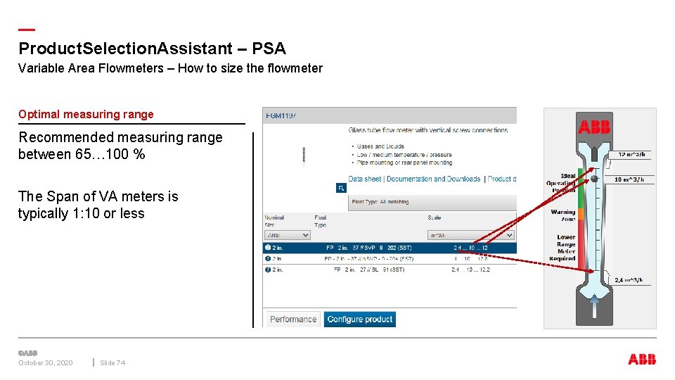 — Product. Selection. Assistant – PSA Variable Area Flowmeters – How to size the
