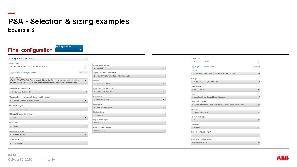 — PSA - Selection & sizing examples Example 3 Final configuration October 30, 2020