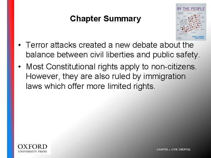 Chapter Summary • Terror attacks created a new debate about the balance between civil