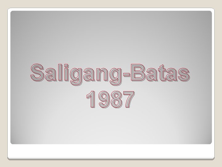 Saligang-Batas 1987 