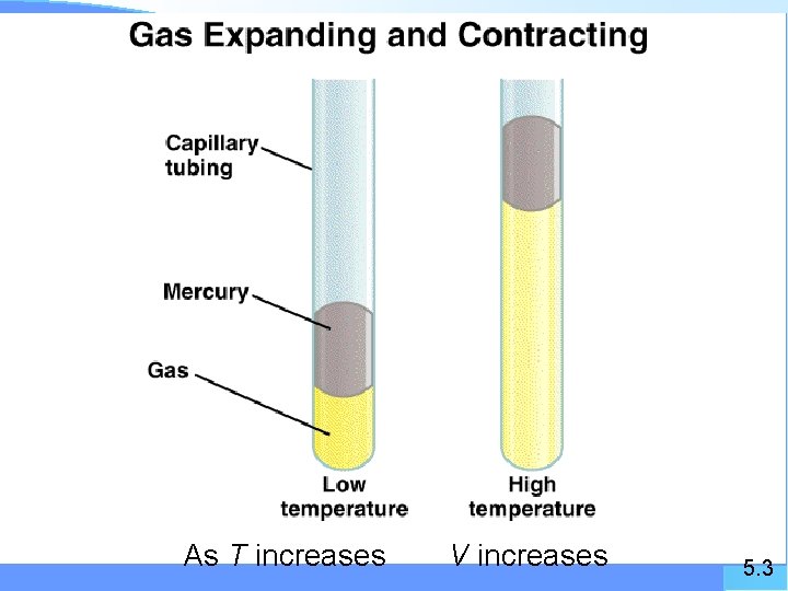As T increases V increases 5. 3 