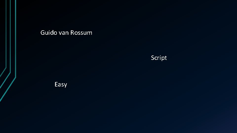 Guido van Rossum Script Easy 