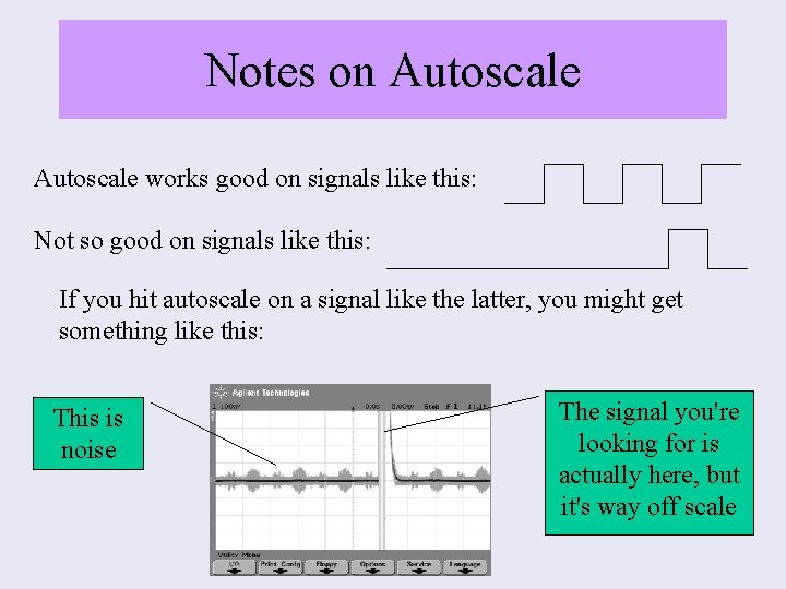 Notes on Autoscale works good on signals like this: Not so good on signals