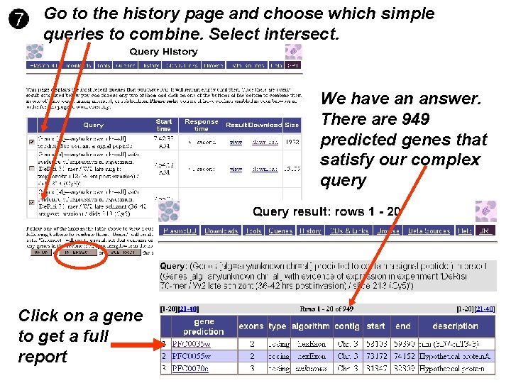 Go to the history page and choose which simple queries to combine. Select intersect. Go to the history page and choose which simple queries to combine. Select intersect.
