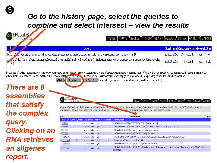 Go to the history page, select the queries to combine and select intersect – Go to the history page, select the queries to combine and select intersect –