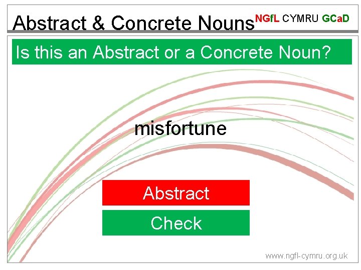 Abstract & Concrete Nouns NGf. L CYMRU GCa. D Is this an Abstract or