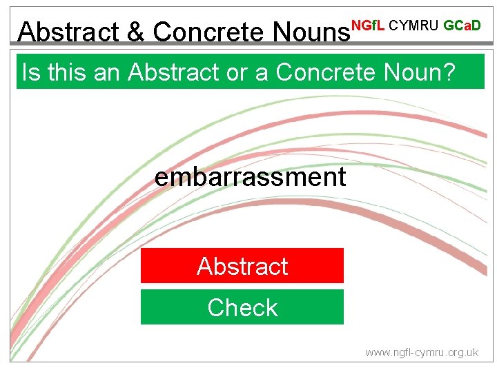 Abstract & Concrete Nouns NGf. L CYMRU GCa. D Is this an Abstract or