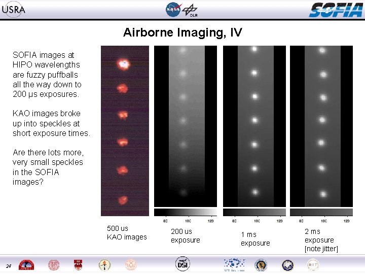 Airborne Imaging, IV SOFIA images at HIPO wavelengths are fuzzy puffballs all the way