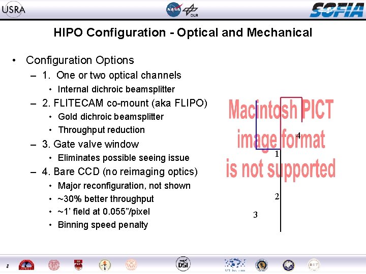 HIPO Configuration - Optical and Mechanical • Configuration Options – 1. One or two