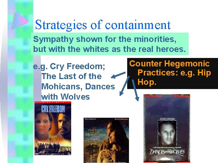 Strategies of containment Sympathy shown for the minorities, but with the whites as the