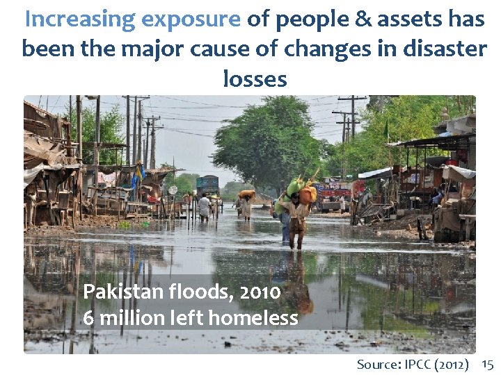 Increasing exposure of people & assets has been the major cause of changes in