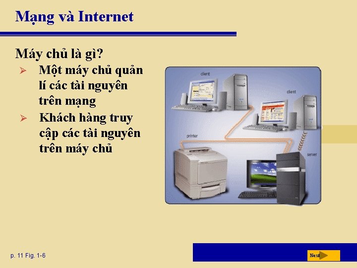 Mạng và Internet Máy chủ là gì? Một máy chủ quản lí các tài