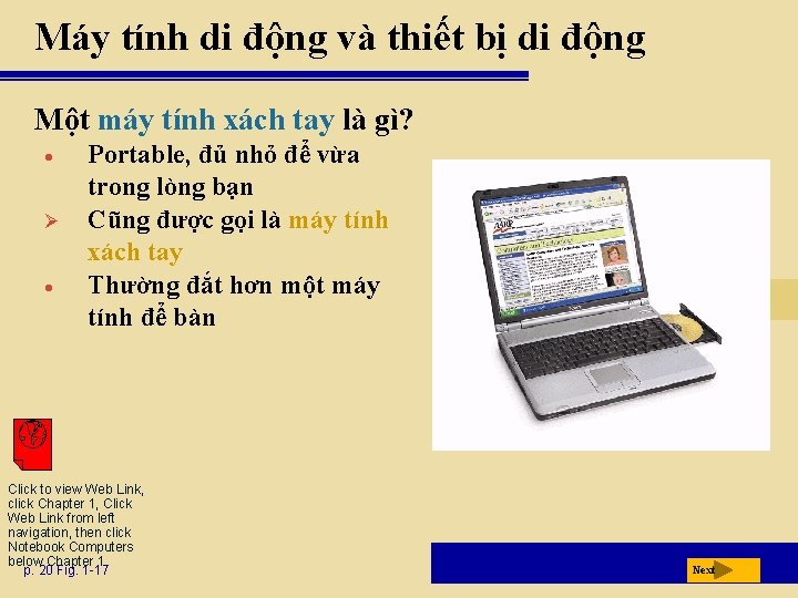 Máy tính di động và thiết bị di động Một máy tính xách tay