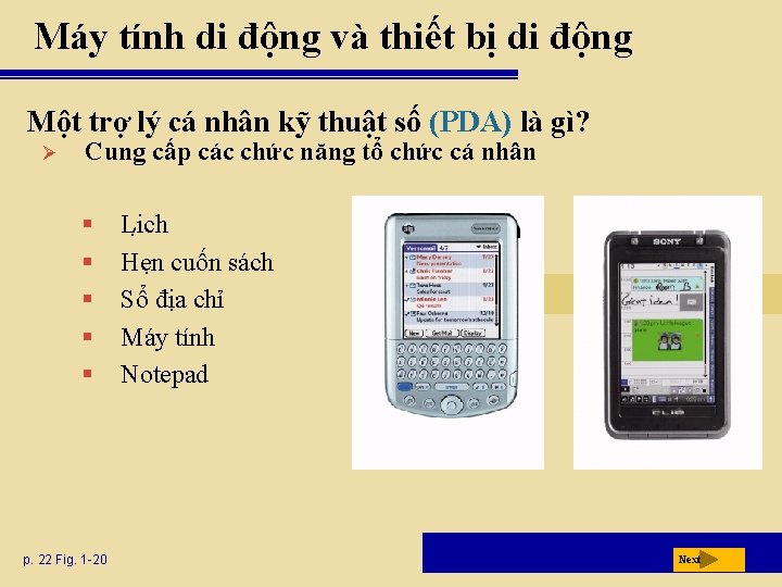 Máy tính di động và thiết bị di động Một trợ lý cá nhân