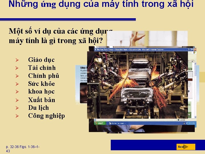 Những ứng dụng của máy tính trong xã hội Một số ví dụ của Những ứng dụng của máy tính trong xã hội Một số ví dụ của