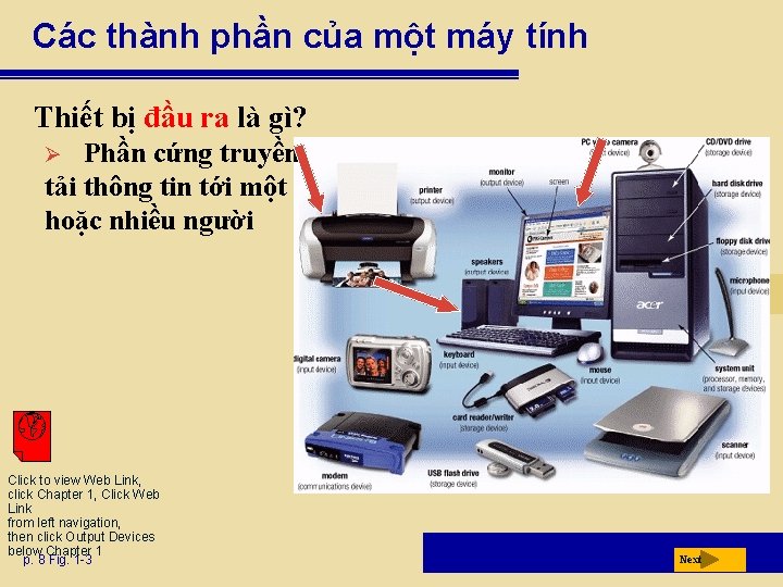 Các thành phần của một máy tính Thiết bị đầu ra là gì? Phần