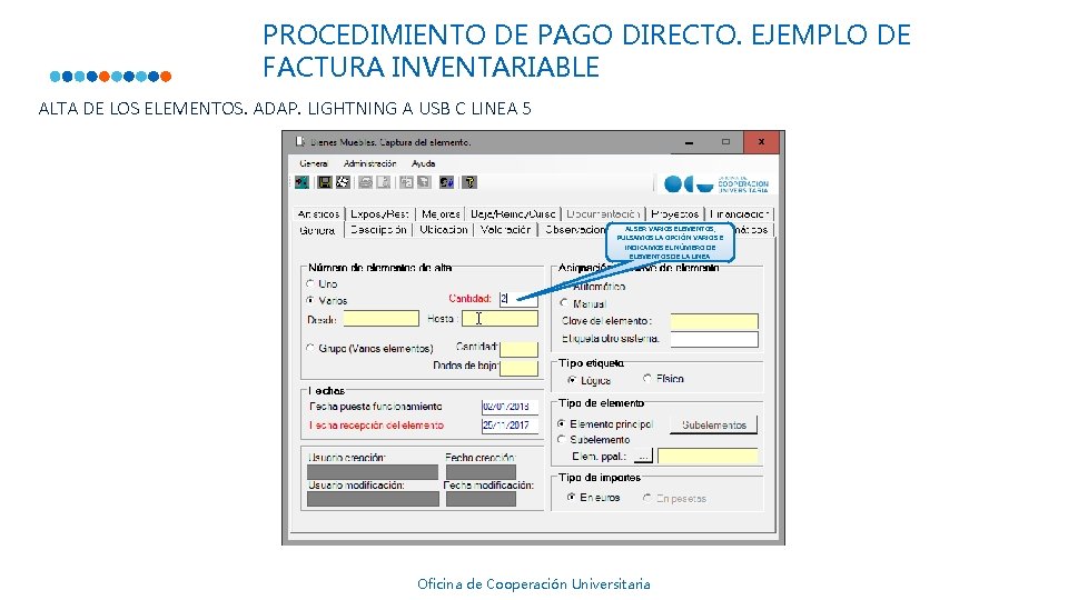 PROCEDIMIENTO DE PAGO DIRECTO. EJEMPLO DE FACTURA INVENTARIABLE ALTA DE LOS ELEMENTOS. ADAP. LIGHTNING PROCEDIMIENTO DE PAGO DIRECTO. EJEMPLO DE FACTURA INVENTARIABLE ALTA DE LOS ELEMENTOS. ADAP. LIGHTNING