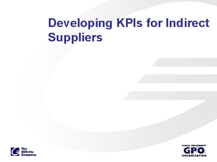 Developing KPIs for Indirect Suppliers 