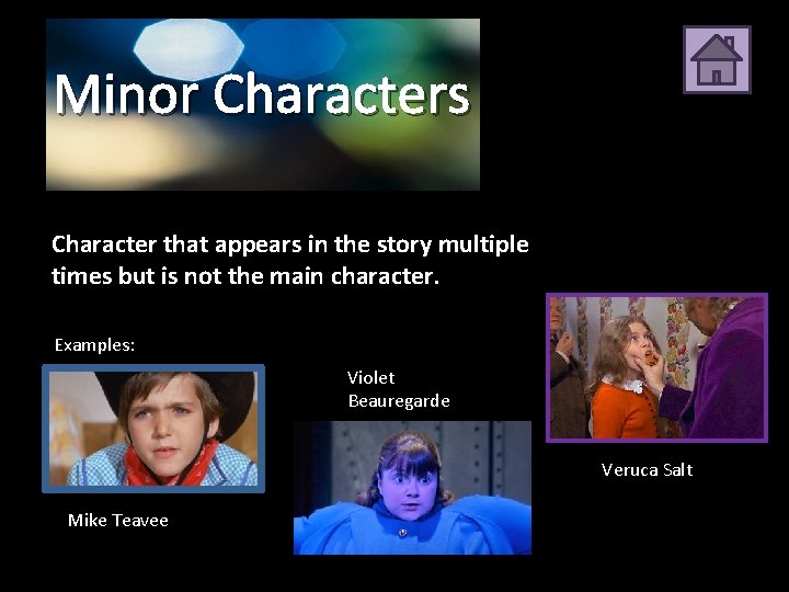 Minor Characters Character that appears in the story multiple times but is not the